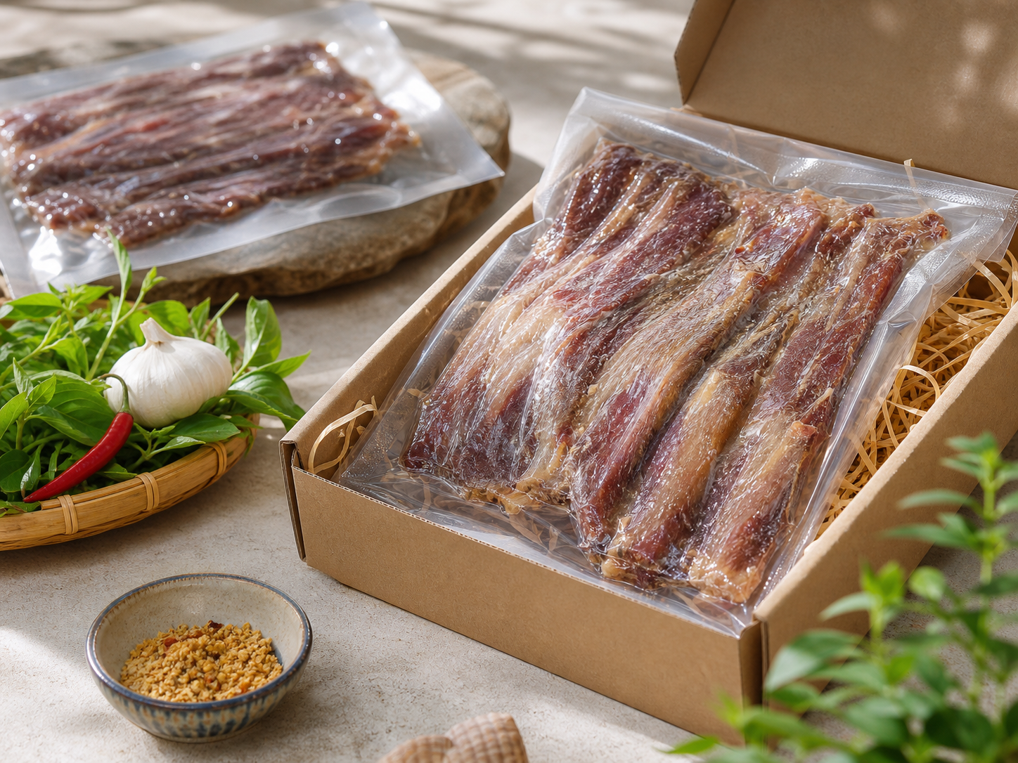 Bò một nắng tẩm ớt sa tế 300g