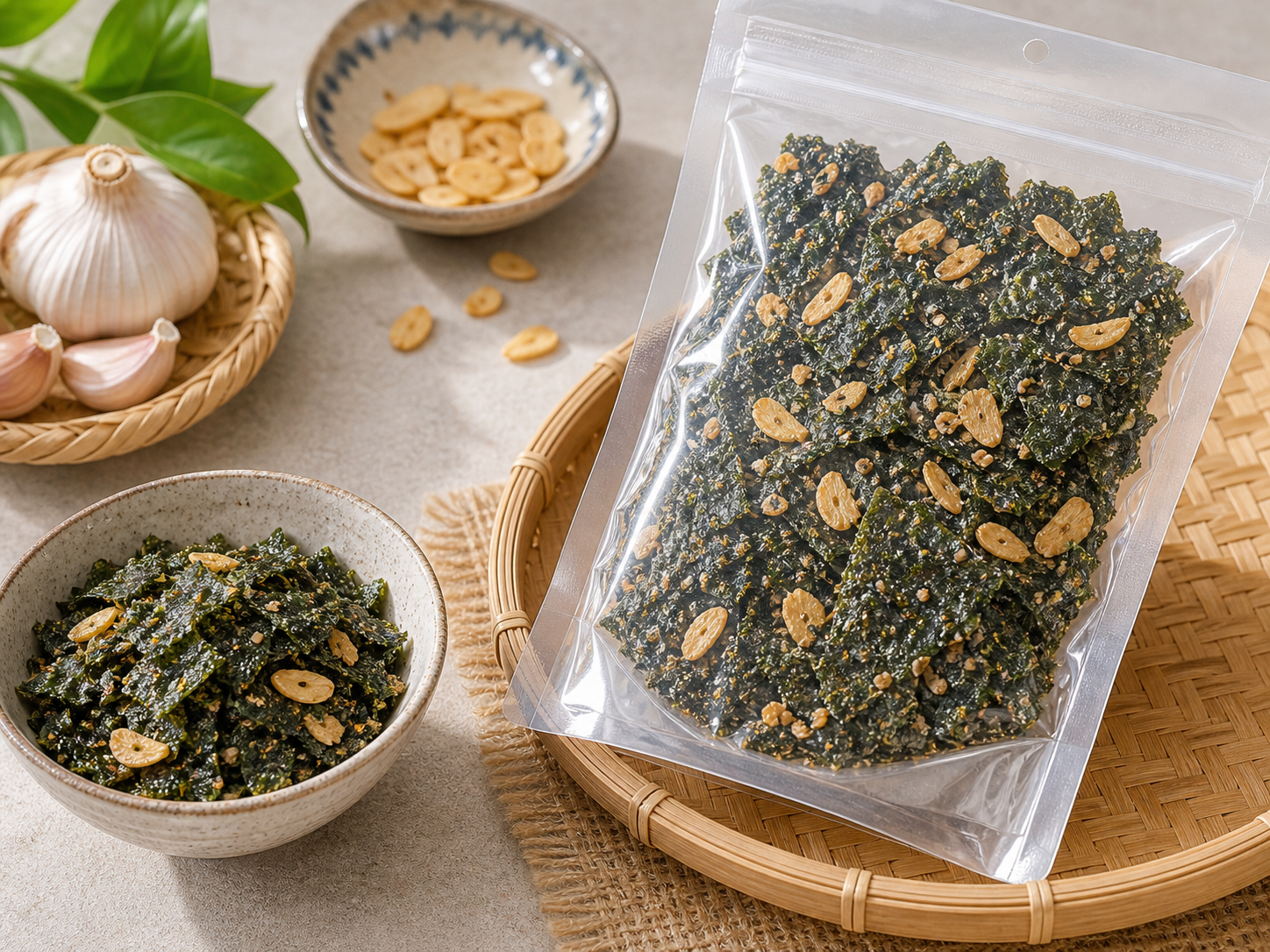 Rong biển cháy tỏi gói 200g